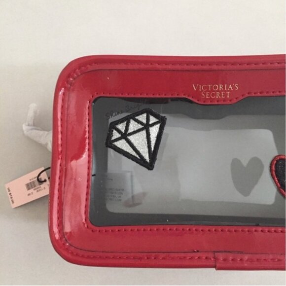 NWT Victoria's Secret shiny Red Makeup Bag Pouch cosmetic case - Picture 6 of 7